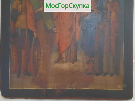 Икона Архангел Гавриил Св.м. Федор, Наталья, Анна, Мария — 19 век