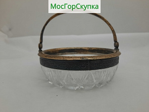 Купить Вазочка - конфетница - Хрусталь, серебро, 875 пробы