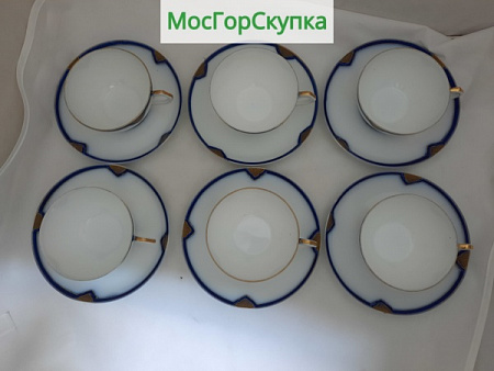 Чайная пара — 6 штук Кузнецовский фарфор