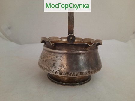 Конфетница Серебро 84 проба — Вес 195 гр. Высота 13 см, диаметр 11 см