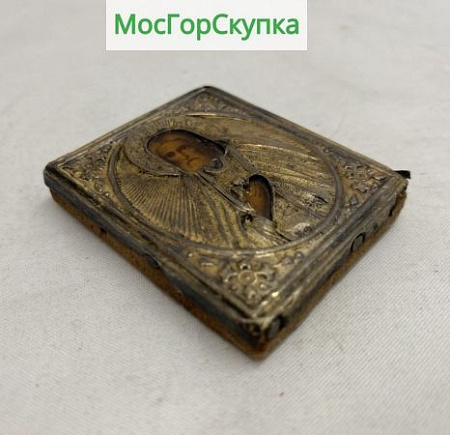 Нательная Икона «Серафим Саровский» живопись, серебро, 19 век