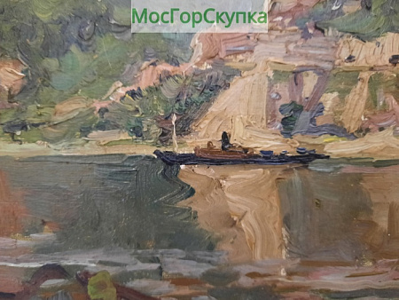 Картина Волжские берега — картон, масло