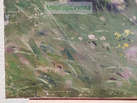 Картина маслом "Кошка и котёнок"
