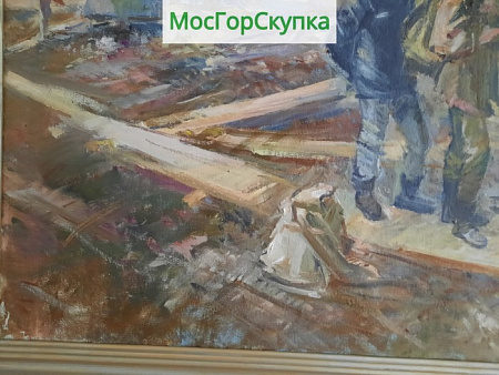 Картина Смена вахты на буровой — холст, масло — Авт. Иванова В.В