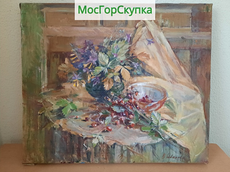 Картина Земляничный букет — холст, масло — Авт. Иванова В.В