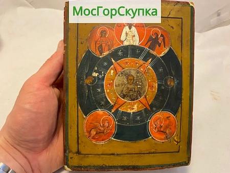 Икона Всевидящее око 19 век 18 х 14 см