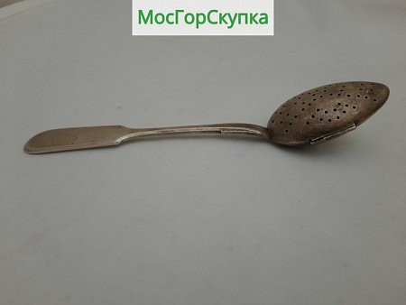 Ложка чайная, заварочная — серебро 875 пробы