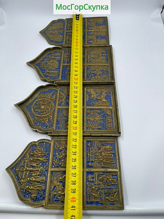 Складень четырёхстворчатый Праздники —  Бронза, эмаль — 19 век