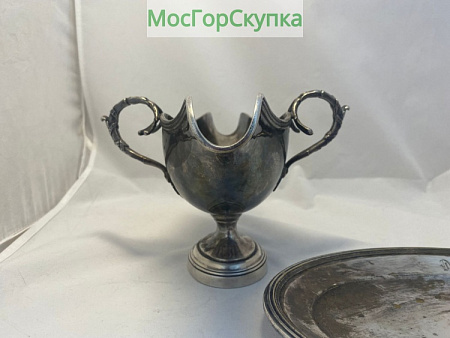 Соусник из латуни, серебрение — Европа