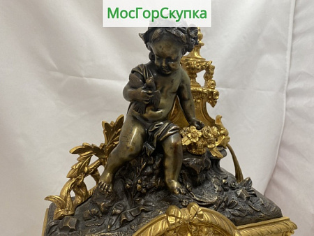 Часы каменные — Бронза 19 век