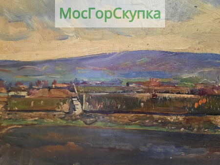 Картина Молдавия, пос. Казанешты — Подпись Ермолаев 1955 г.
