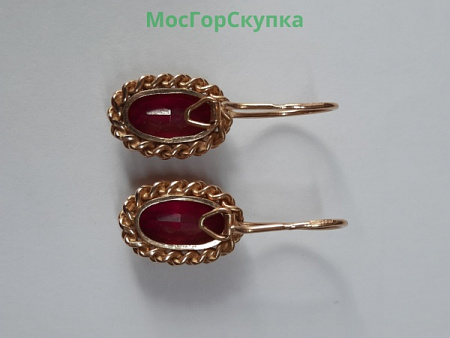 Серьги из золота 583 пробы, ювелирные вставки