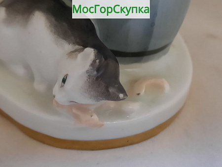 Статуэтка Кот и повар, высота 18 см — ЛФЗ