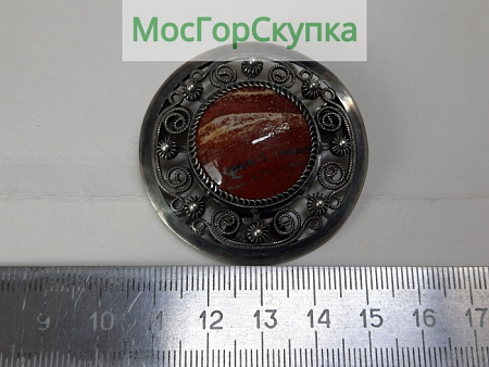 Брошь — Серебро 875 проба — Ювелирная вставка