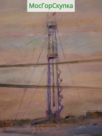 Картина Смена вахты на буровой — холст, масло — Авт. Иванова В.В  Размер 63 х 84 см