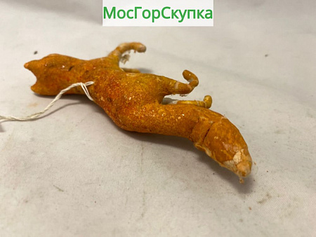 Ёлочная игрушка Лиса — вата, папье-маше