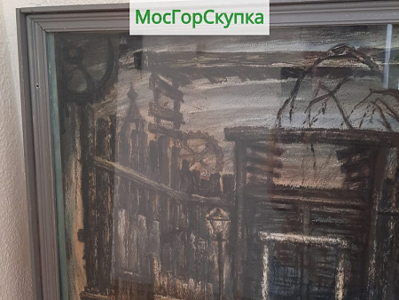 Картина Декорация к спектаклю  в Мос. Обл. театре драмы автор А.Бомштейн — Размер 63 х 72 см