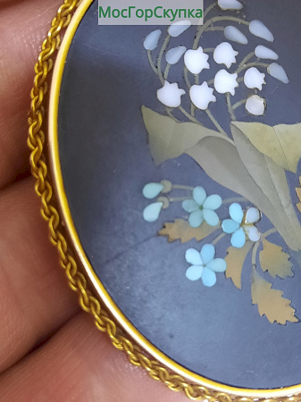 Брошь —  Мозаика, камень, золото 583 проба