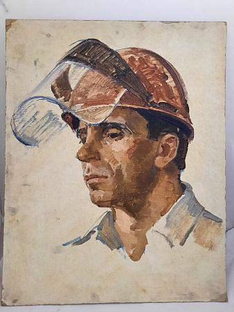 Картина Сталевар — Подпись В.Захпркин 1958 г