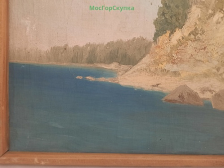 Картина - Обрывистый берег холст, масло, 1950-е годы