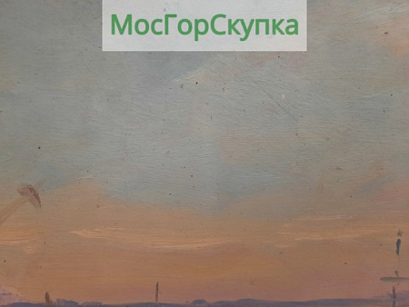 Картина У волжского порта — М.Кзнецов