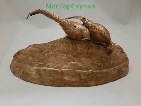 Визитница - Фазаны - . Бронза , 19 век