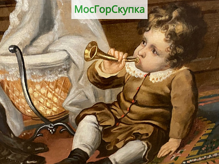 Картина В детской — холст, масло