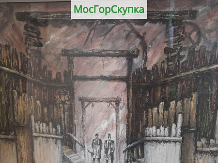 Картина Эскиз единой установки в Московском Областном театре Драмы автор А.Бомштейн — Размер 65 х 75 см