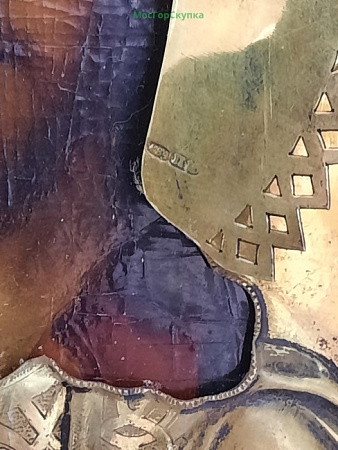 Икона Господь Вседержитель в серебряном окладе — 1873 г.