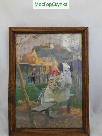 Картина Мать с ребёнком - Картон, масло