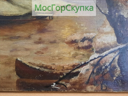 Картина Деревенский пейзаж зимой — 20 век