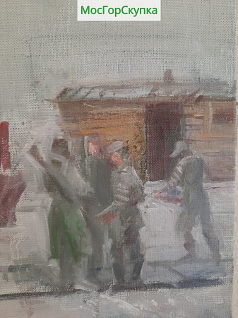 Картина  На фронт — холст, масло — Авт. Иванова В.В