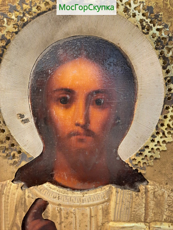 Икона Господь Вседержитель — оклад серебро 84 проба