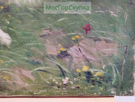 Картина маслом "Кошка и котёнок"