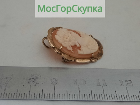 Камея Раковина Серебро 800 проба