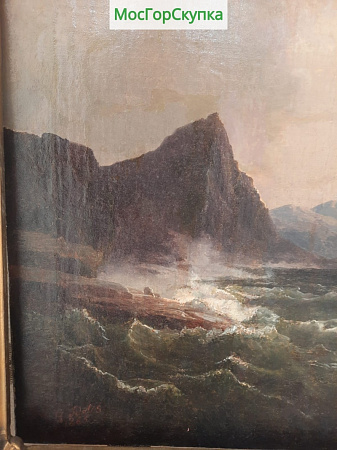 Картина "Морской пейзаж" — холст, масло — 1865 год