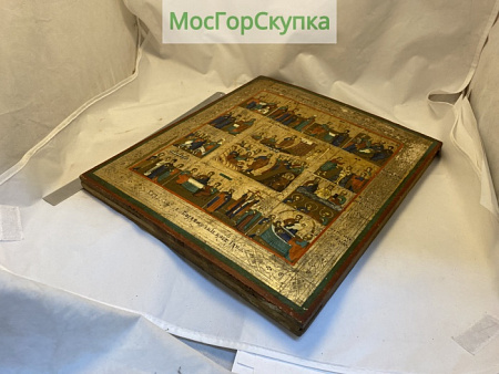 Икона «Праздники», живопись — 19 век