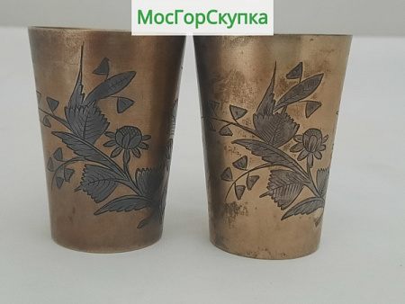 Стопки, две штуки — Серебро 875 проба
