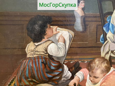 Картина В детской — холст, масло