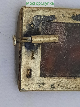 Брошь Яшма, Серебро 875 проба