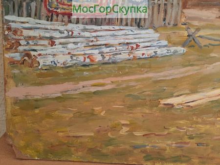 Картина — Новая лодка — картон, масло. Авт. Соловьёв А.Л.