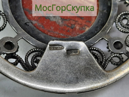 Брошь — Серебро 875 проба — Ювелирная вставка