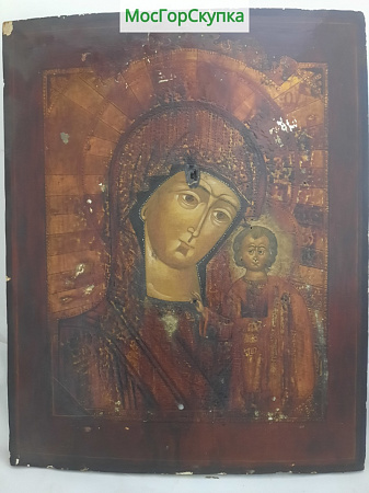 Икона Богородица — оклад латунь 19 XIX, 41 х 34 см