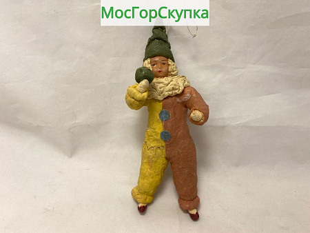 Ёлочная игрушка Арлекин — вата, папье-маше