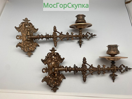 Бронзовые подсвечники для пианино — 19 век