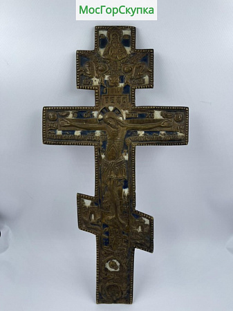 Крест - распятие — Бронза, эмаль — 19 век