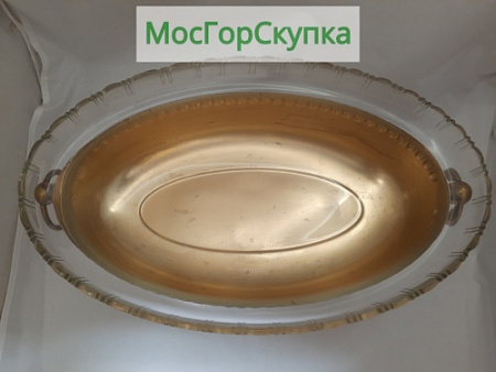 Ваза для фруктов. Латунь, стекло — 19 век