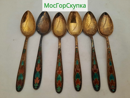 Ложки кофейные 6 шт. Серебро 875 проба