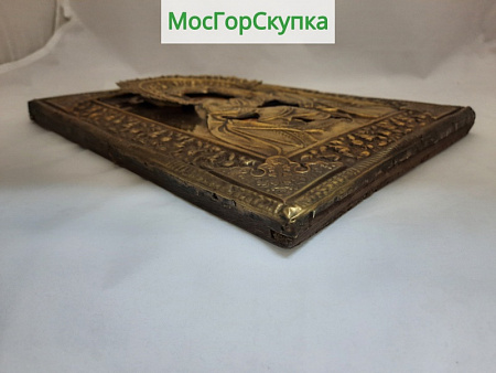 Икона Богородица, оклад латунь