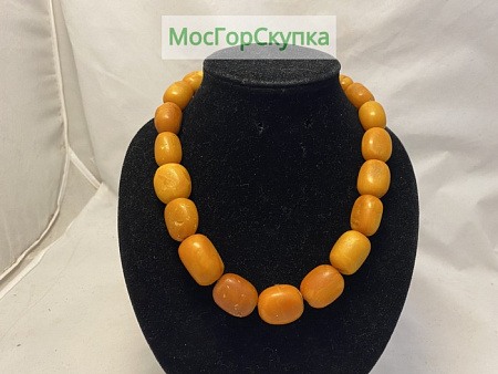 Старинные янтарные бусы — Вес 79 грамм